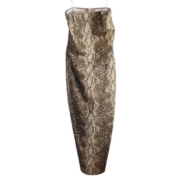 Katie May Vixen Faux Leather Dress in Camel Snake - Picture 4 of 6